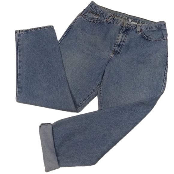 𝅺Calvin Klein Vintage Double Stone Wash High Rise Five Pocket Straight Leg Jean - Picture 1 of 15